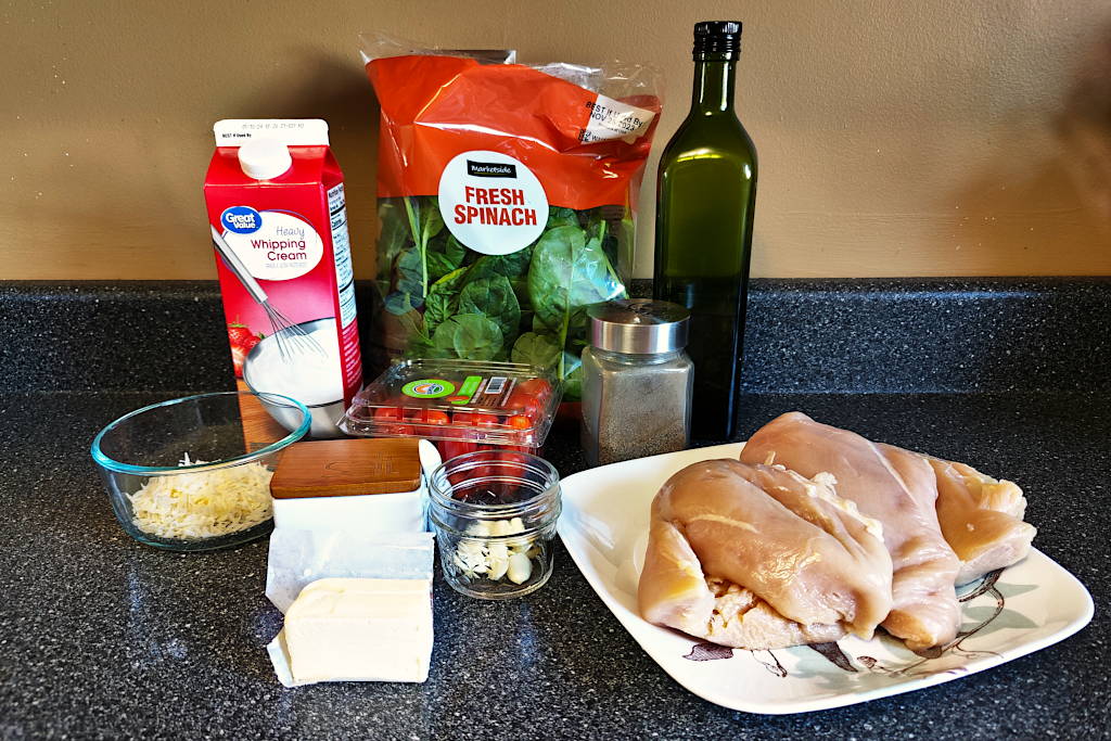 Spinach and tomato chicken ingredients